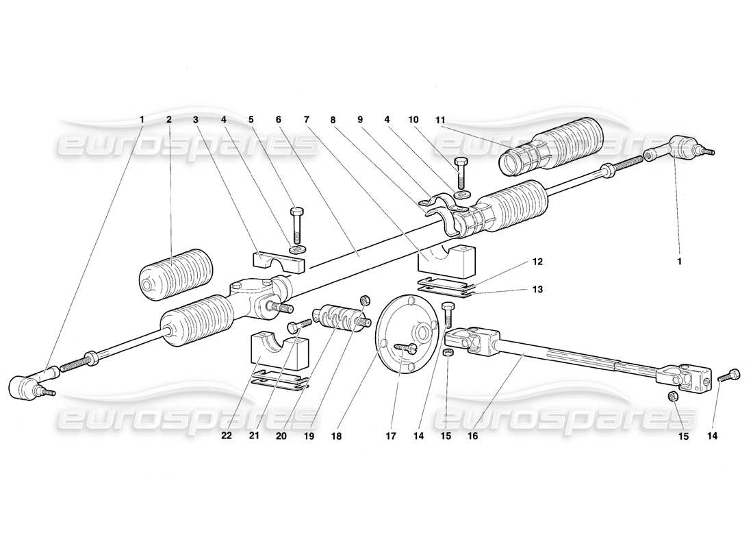 lamborghini diablo se30 (1995) lenkung teilediagramm