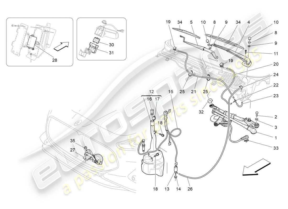 maserati granturismo s (2018) externe fahrzeuggeräte teilediagramm