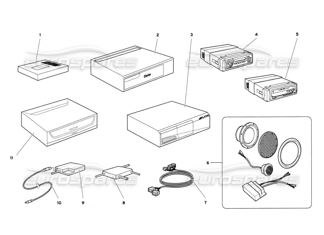 lamborghini diablo 6.0 (2001) teilediagramm des soundsystems