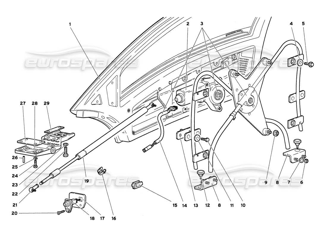 lamborghini diablo 6.0 (2001) doors-ersatzteildiagramm