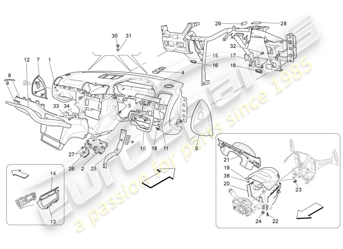 maserati granturismo s (2020) dashboard unit ersatzteildiagramm