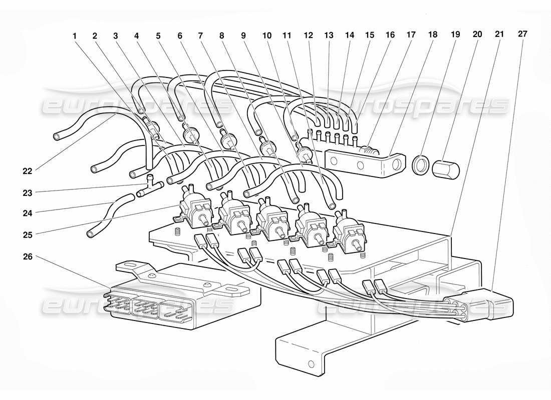 lamborghini diablo (1991) teilediagramm für die klimaanlage