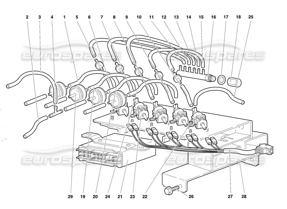lamborghini diablo se30 (1995) teilediagramm für die klimaanlage