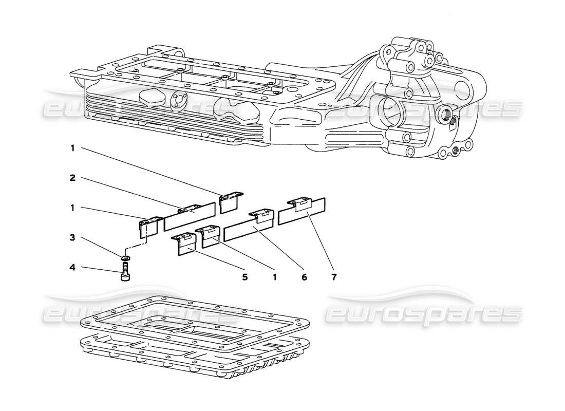 lamborghini diablo 6.0 (2001) teilediagramm für klappbare ölwannenleitbleche