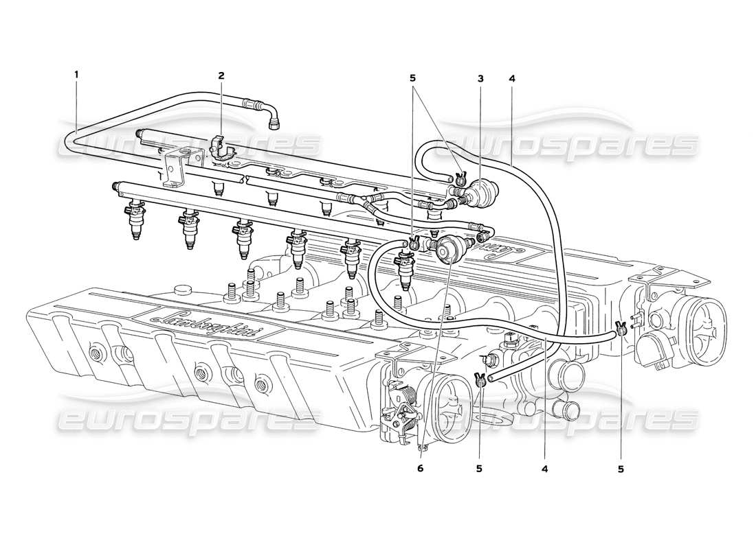 lamborghini diablo sv (1999) kraftstoffsystem teilediagramm