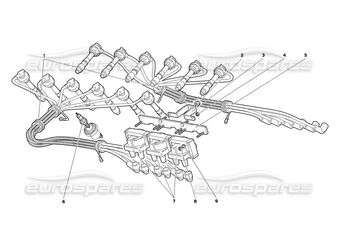 lamborghini diablo sv (1999) teilediagramm für elektrische komponenten