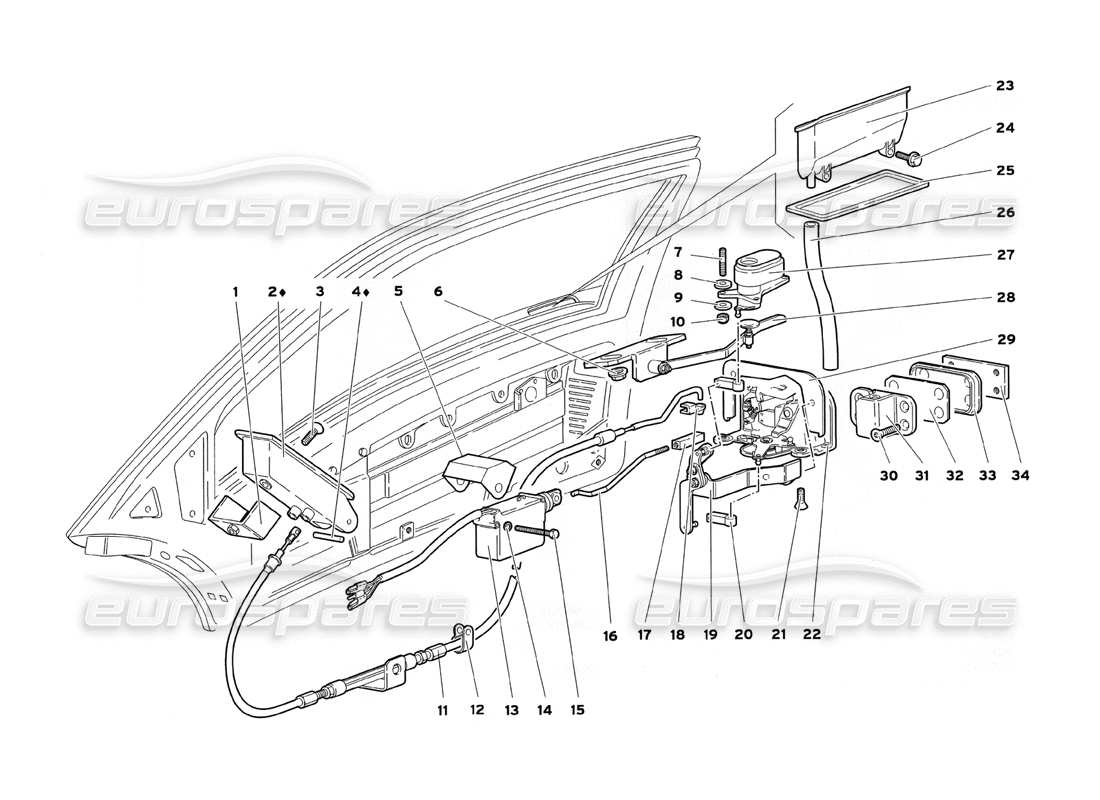 lamborghini diablo sv (1999) türen teilediagramm