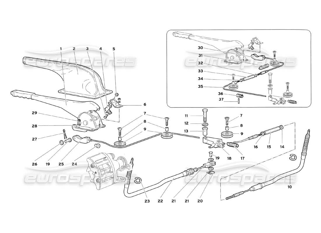 lamborghini diablo sv (1999) handbremse ersatzteildiagramm