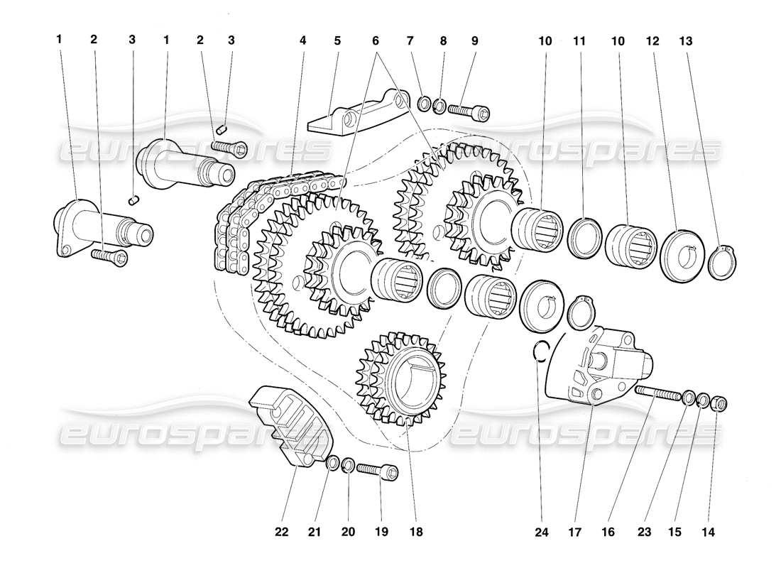 lamborghini diablo sv (1997) timing-system teilediagramm