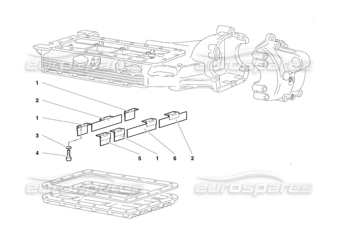 lamborghini diablo sv (1997) teilediagramm für ölwannenabweiser
