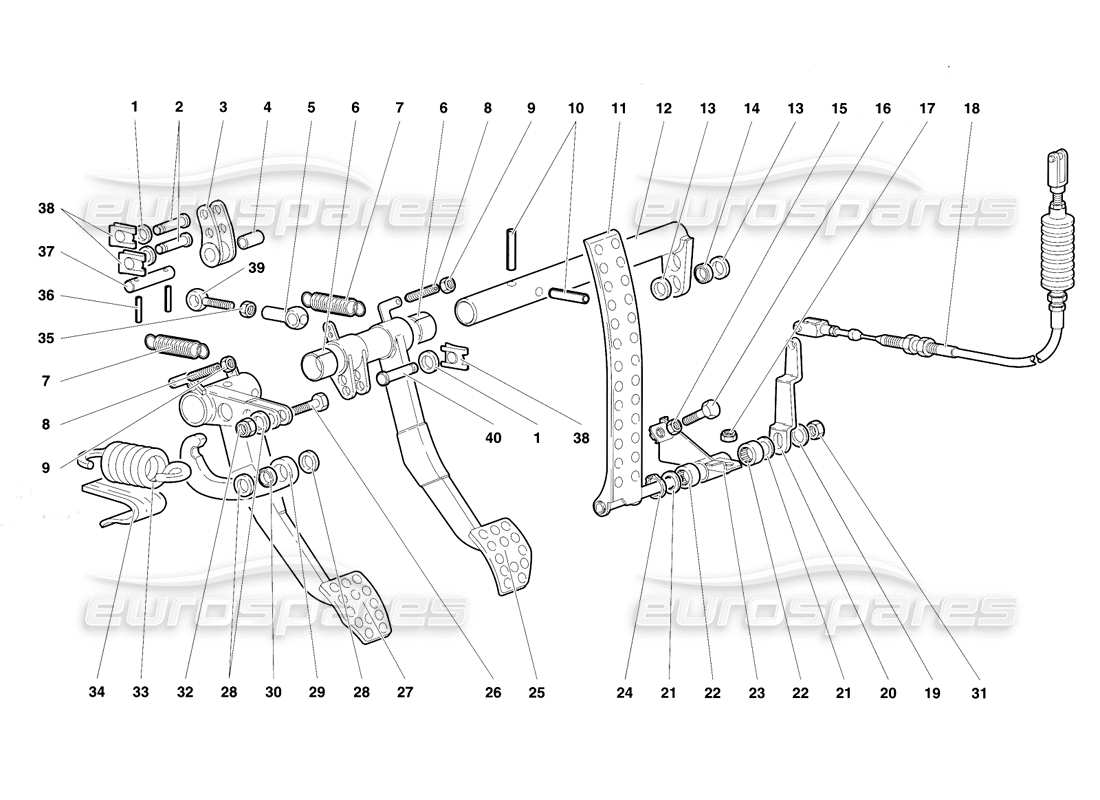 lamborghini diablo se30 (1995) pedale teilediagramm