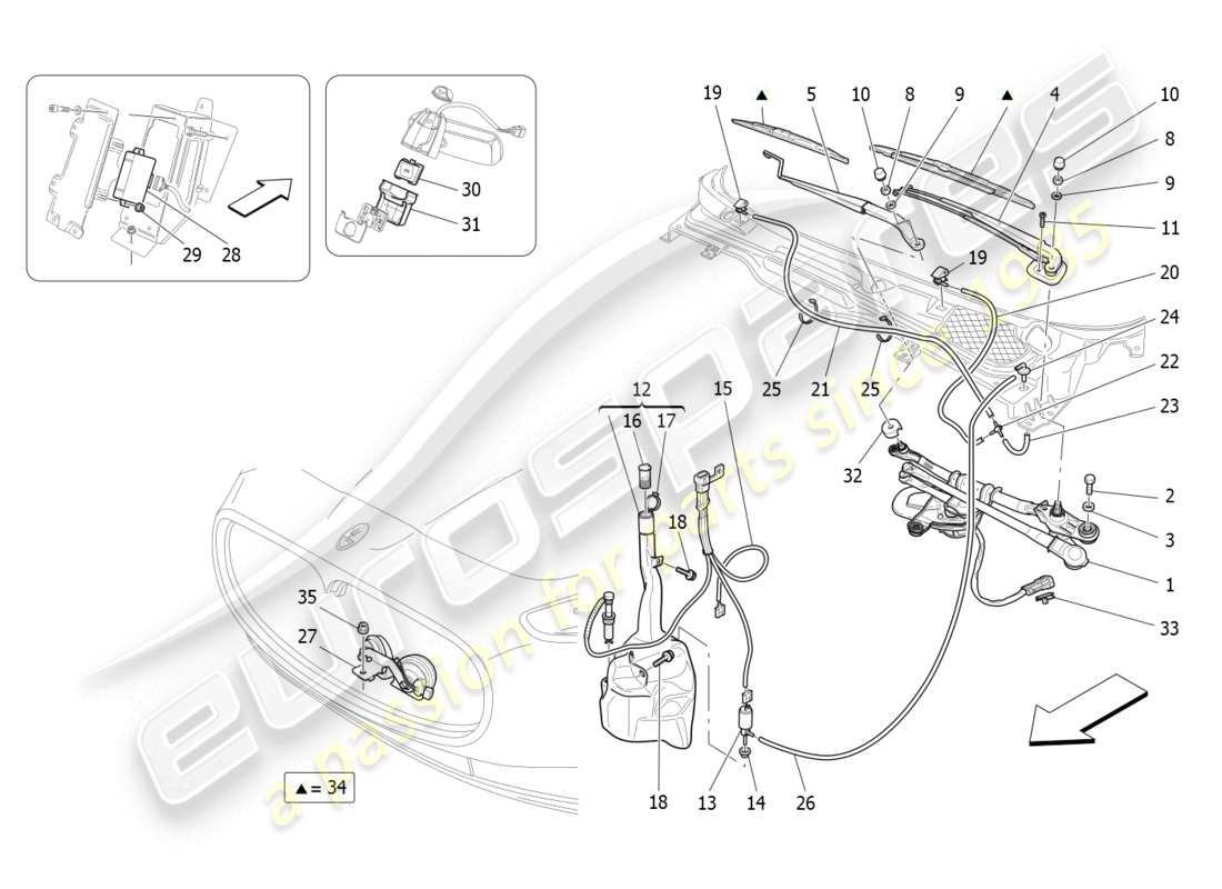 maserati granturismo (2008) externe fahrzeuggeräte teilediagramm