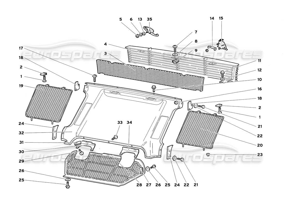 lamborghini diablo sv (1999) hintere coque-elemente (alternative zur tabelle 66.01.01) teilediagramm