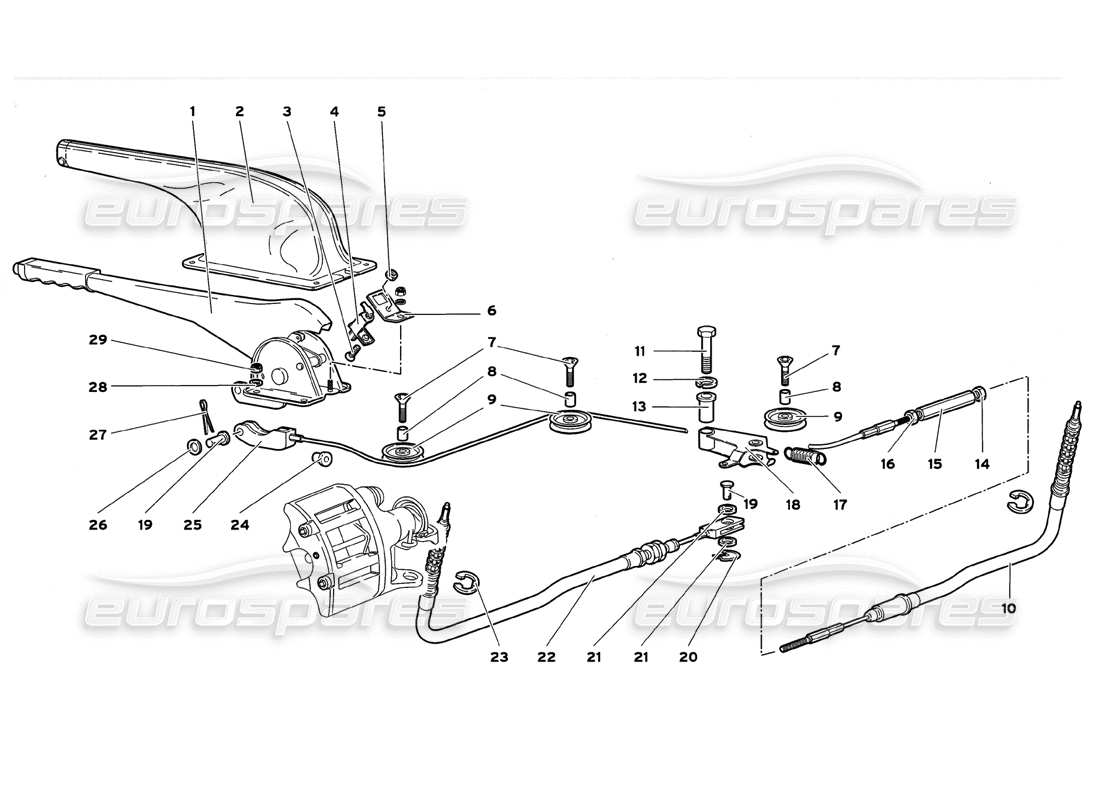 lamborghini diablo gt (1999) handbremse ersatzteildiagramm