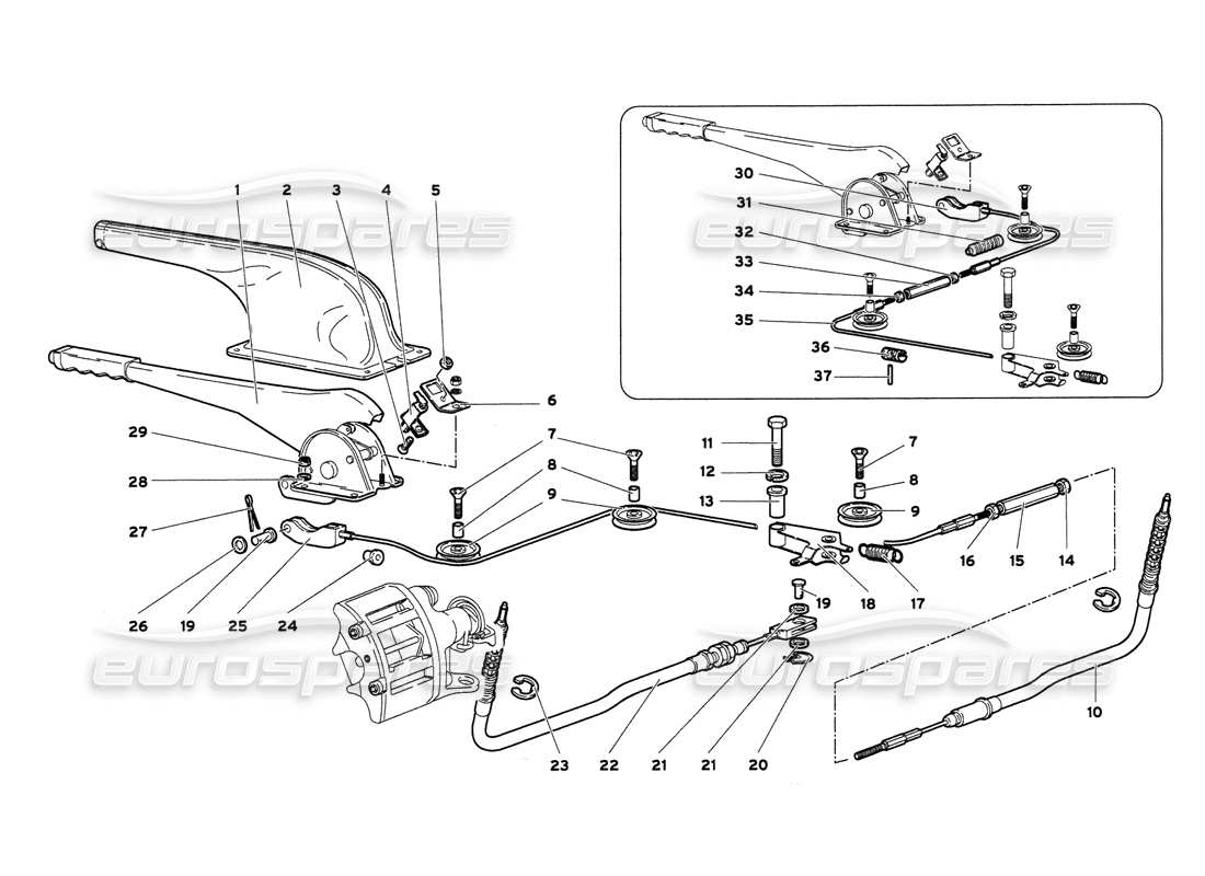 lamborghini diablo 6.0 (2001) handbremse - teilediagramm