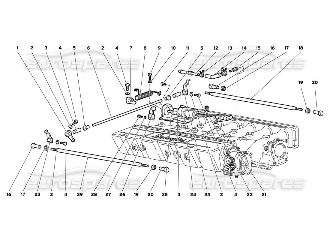 lamborghini diablo 6.0 (2001) teilediagramm für gaszüge