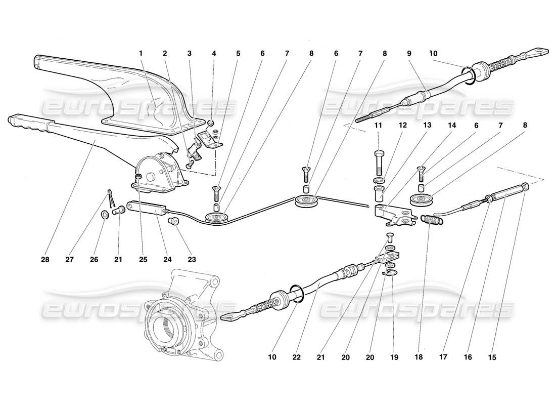 lamborghini diablo sv (1997) handbremse ersatzteildiagramm