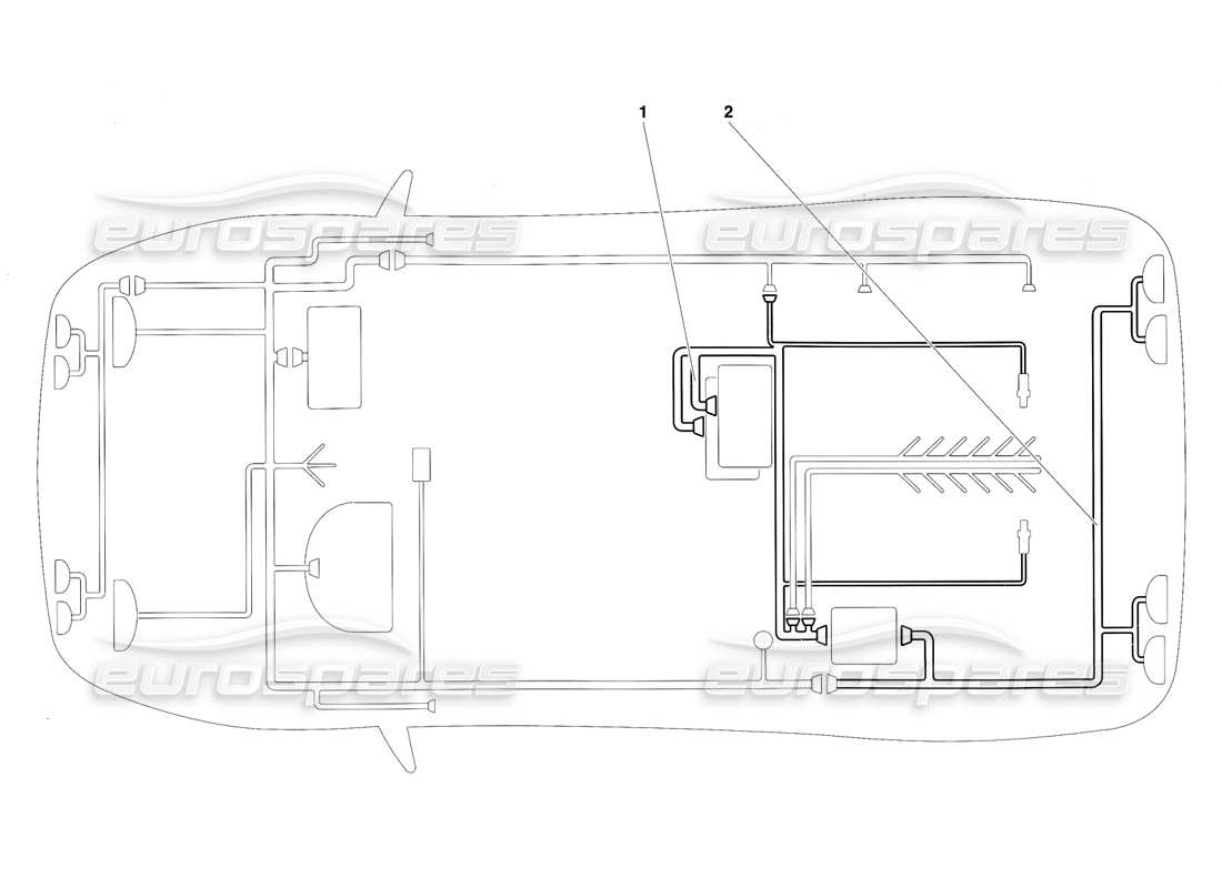 lamborghini diablo sv (1997) teilediagramm des elektrischen systems