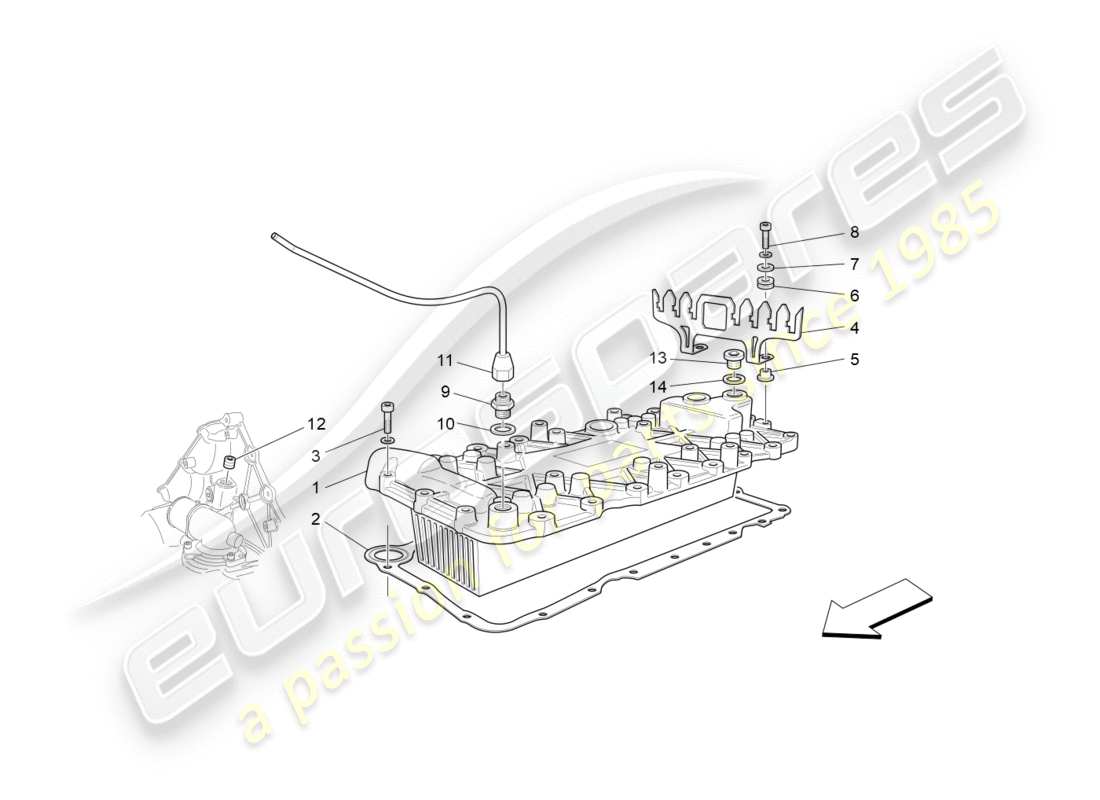maserati granturismo (2011) wärmetauscher teilediagramm