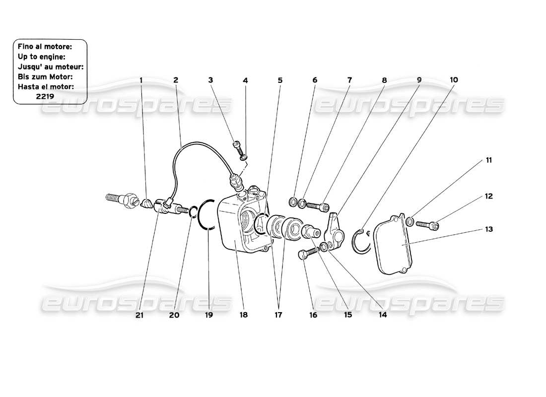 lamborghini diablo sv (1999) phasensensoren (bis zum motor 2219) teilediagramm