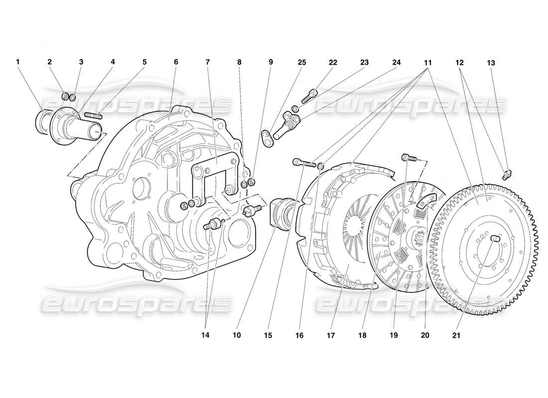 lamborghini diablo sv (1997) kupplung teilediagramm