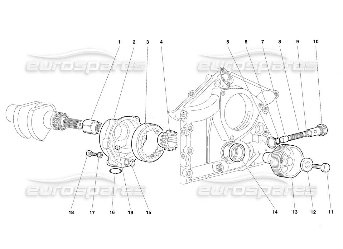 lamborghini diablo sv (1997) motorölpumpe teilediagramm