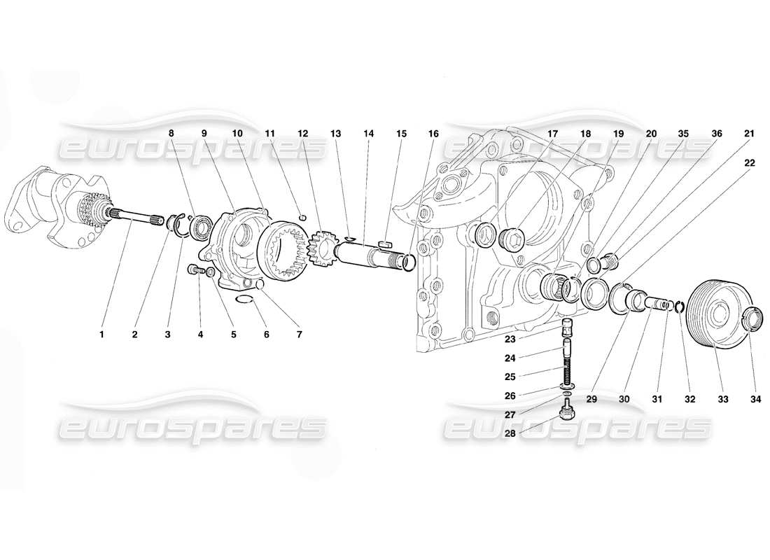 lamborghini diablo se30 (1995) motorölpumpe teilediagramm