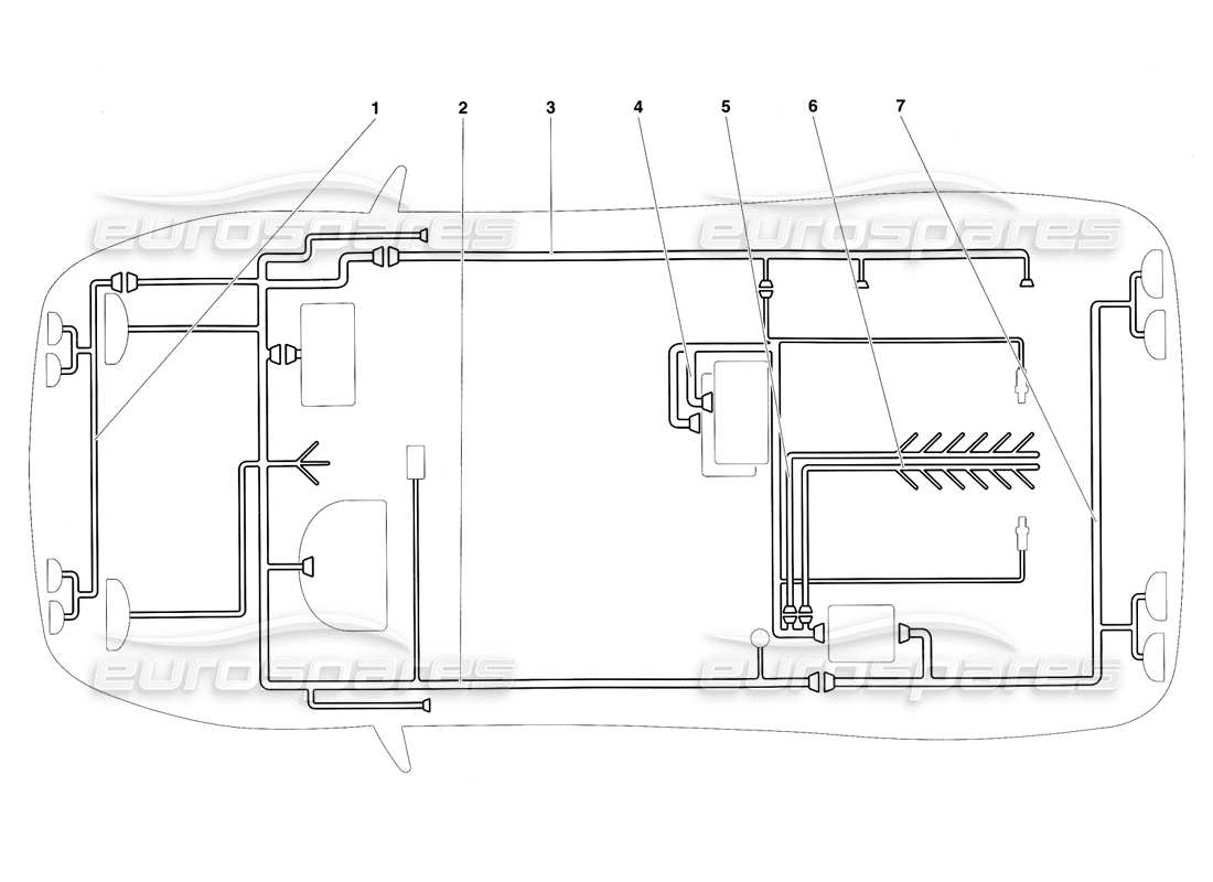 lamborghini diablo sv (1997) teilediagramm des elektrischen systems