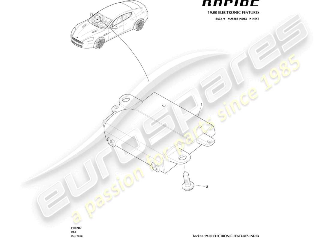 aston martin rapide (2011) rke-teilediagramm