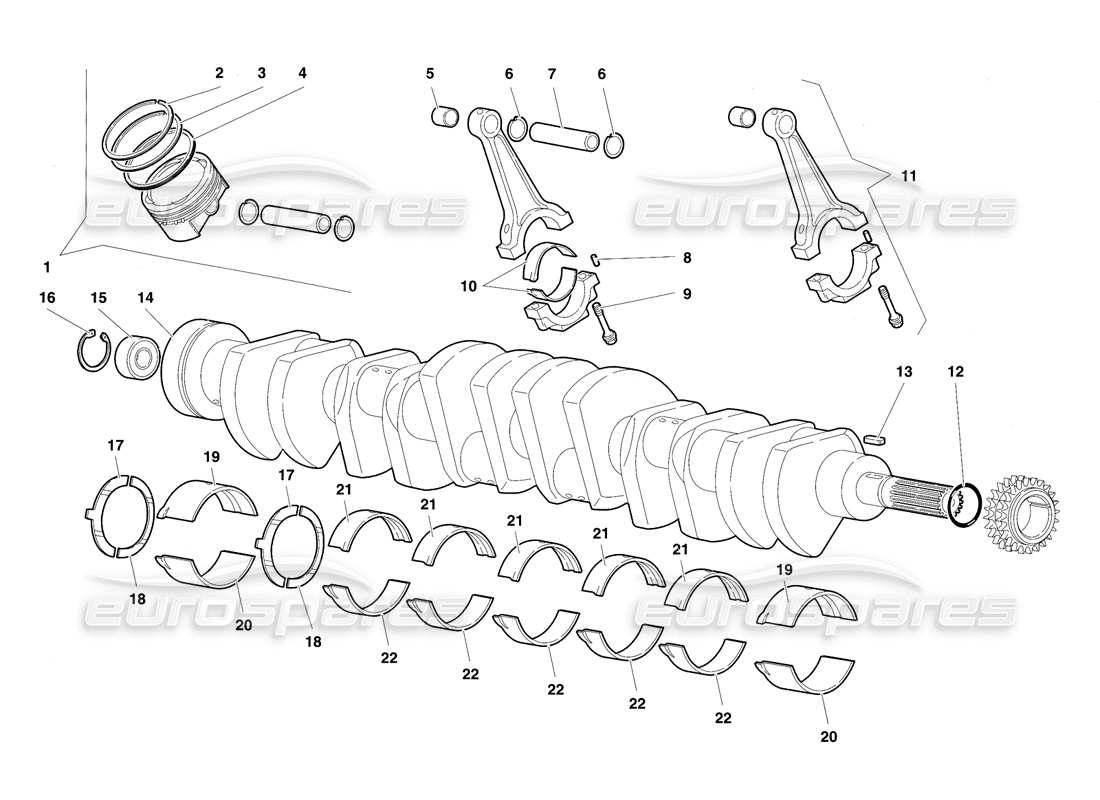 lamborghini diablo sv (1997) kurbeltrieb-teilediagramm