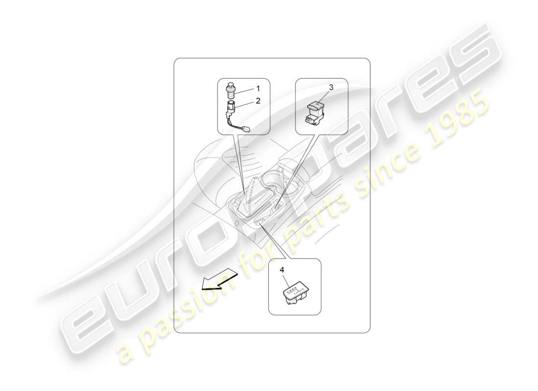 maserati granturismo (2010) mittelkonsolengeräte ersatzteildiagramm