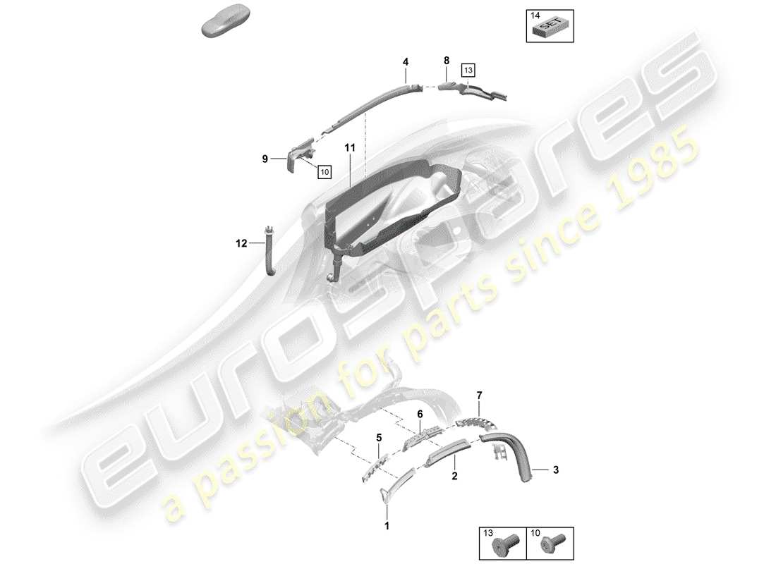 porsche 2020 (718 boxster spyder) cabrioverdeck-ersatzteildiagramm