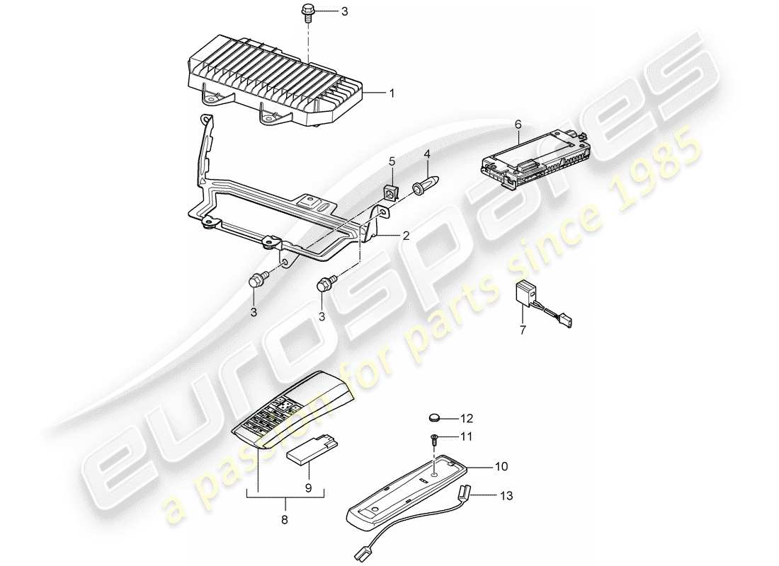porsche 2008 (cayenne e1 9pa) verstärker teilediagramm