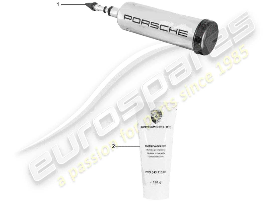 porsche 1973 (accessories) werkzeug - schmiermittel ersatzteildiagramm