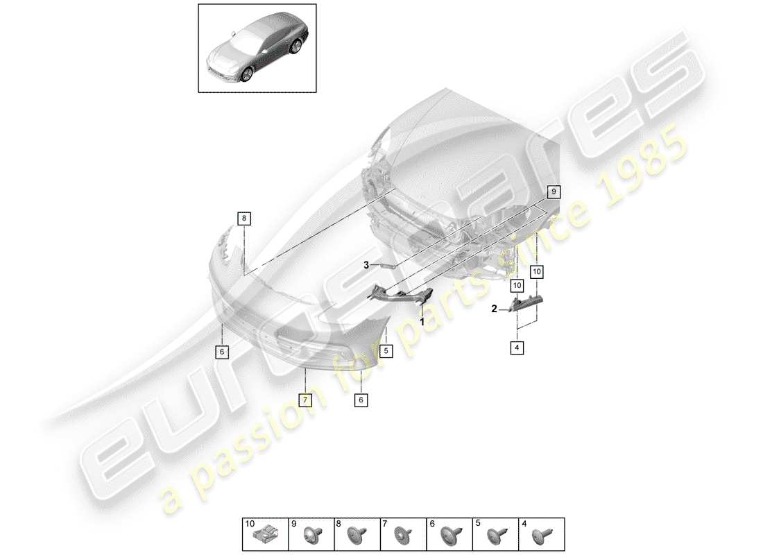 porsche 2019 (panamera 971-1) befestigungselemente ersatzteildiagramm
