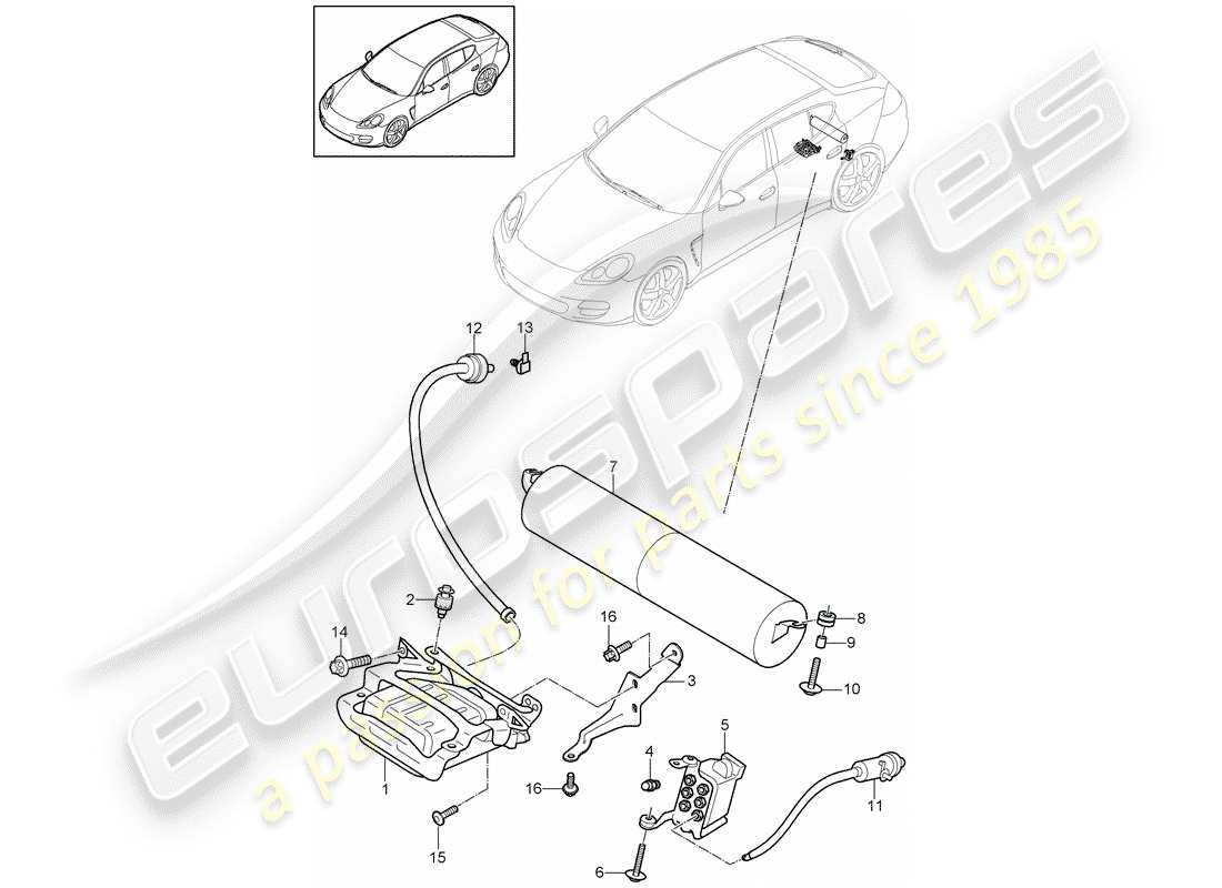 porsche 2011 (panamera 970) selbstnivellierendes system - teilediagramm