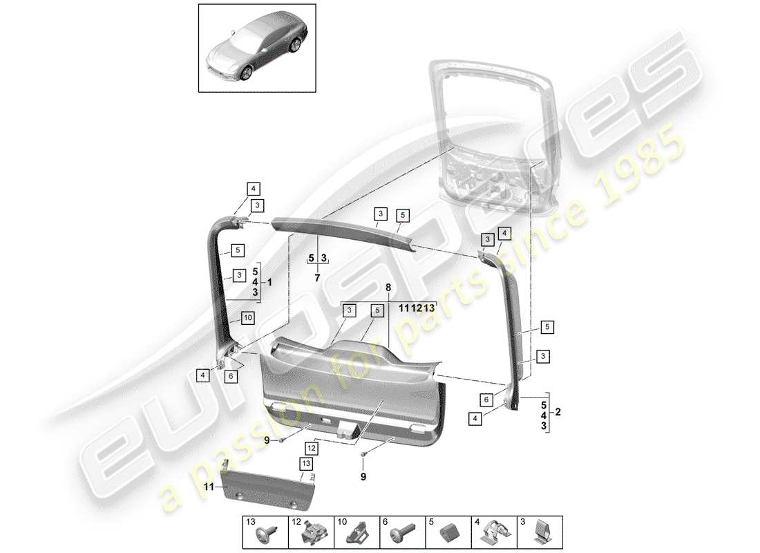 porsche 2017 (panamera 971-1) trims-teilediagramm