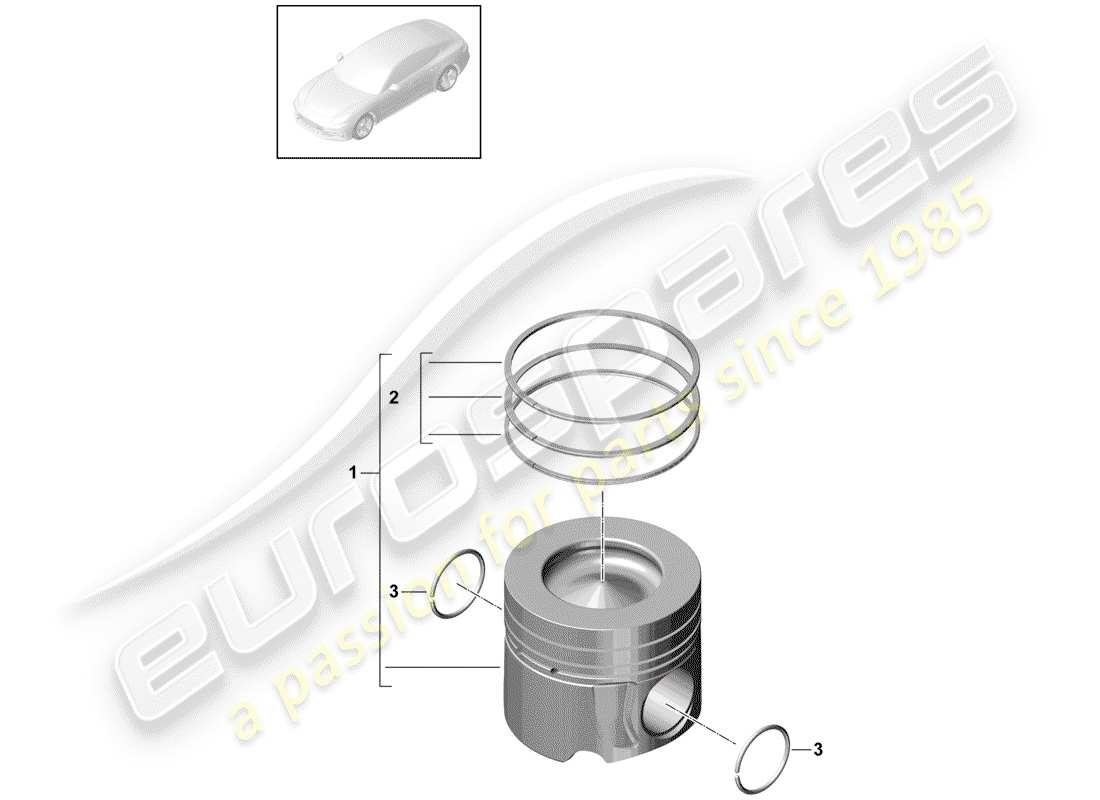 porsche 2018 (panamera 971-1) kolben-teilediagramm