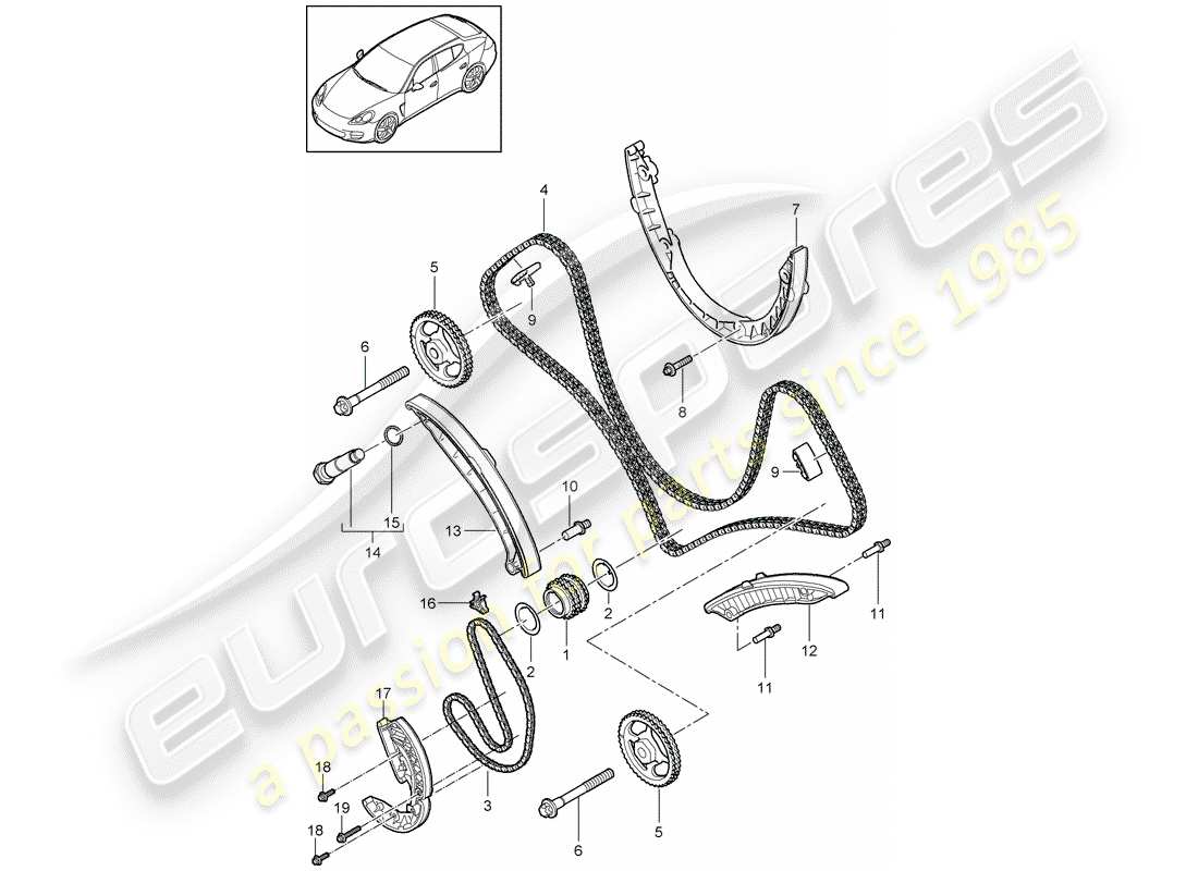 porsche 2013 (panamera 970) steuerkette ersatzteildiagramm
