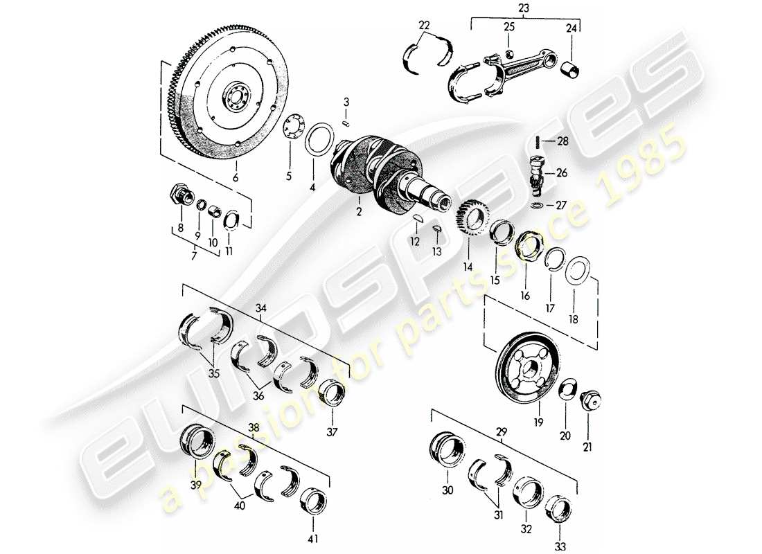 porsche 1962 (356b/356c) kurbelwelle teilediagramm