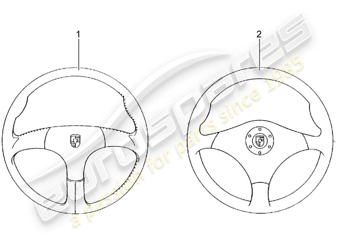 porsche 1993 (accessories) sportlenkrad - ohne: - airbag ersatzteildiagramm
