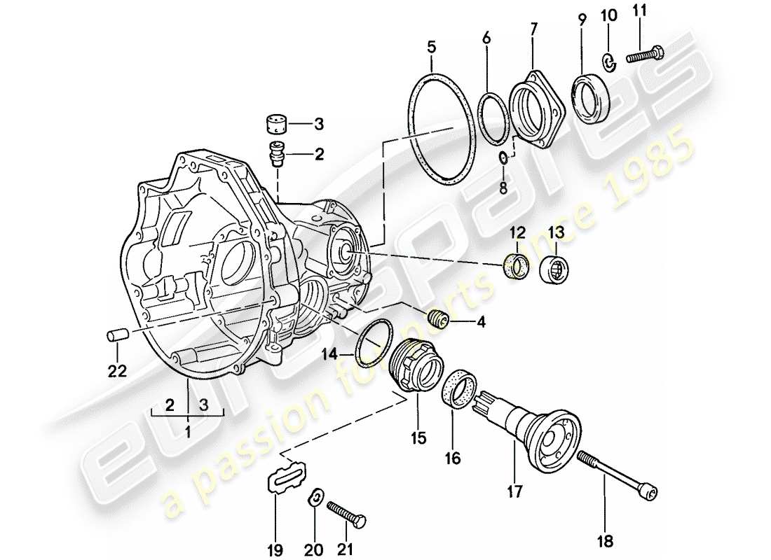porsche 1988 (924s) ersatzgetriebe - achsantriebgehäuse - automatikgetriebe teilediagramm