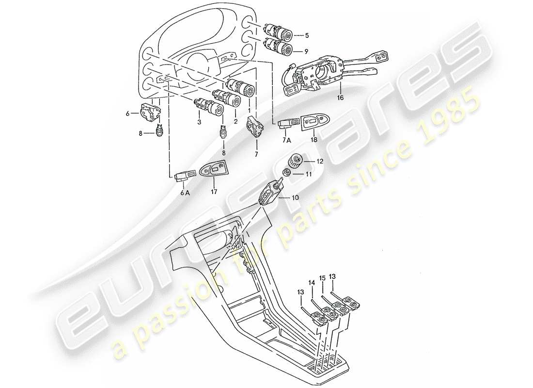 porsche 1991 (928) schalter - manuell teilediagramm