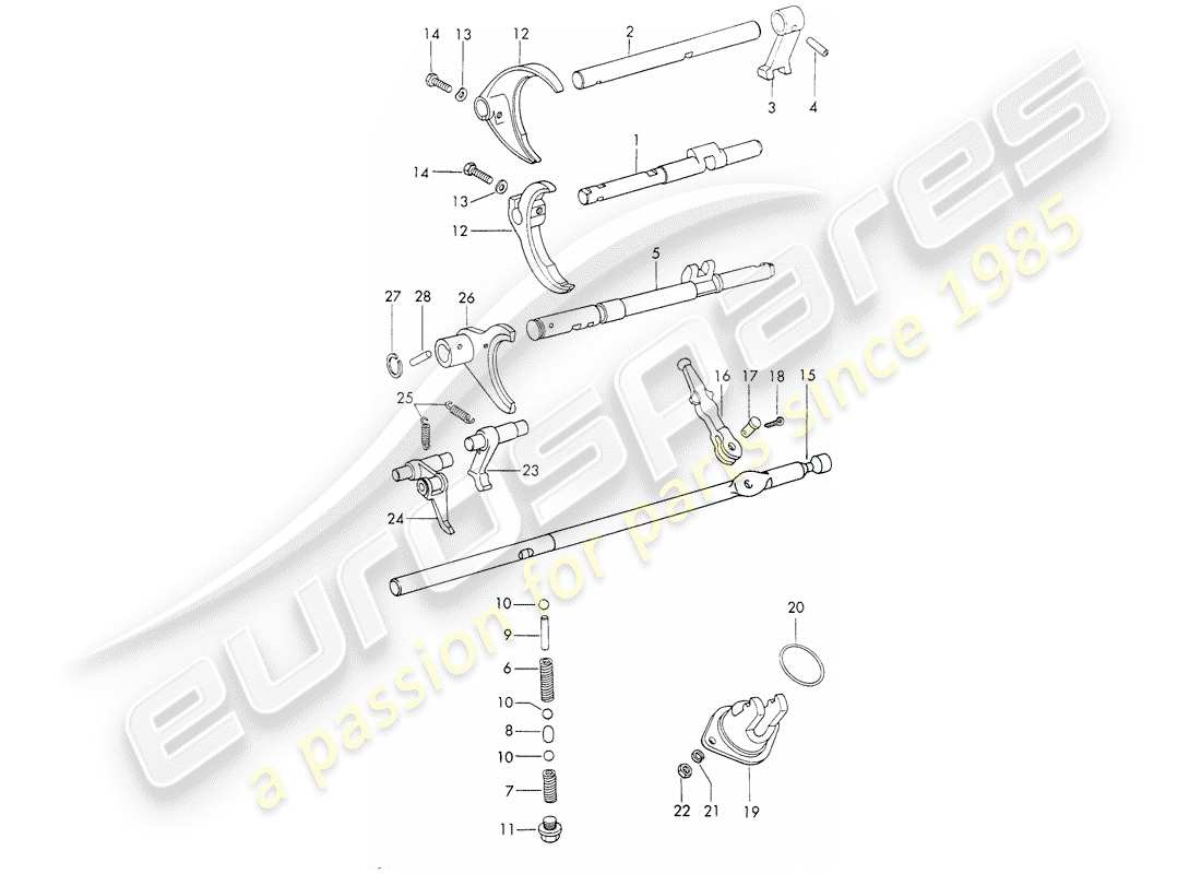 porsche 1972 (911) schaltstangen - schaltgabeln - typ 905 - sportomatic - d >> - mj 1971 ersatzteildiagramm