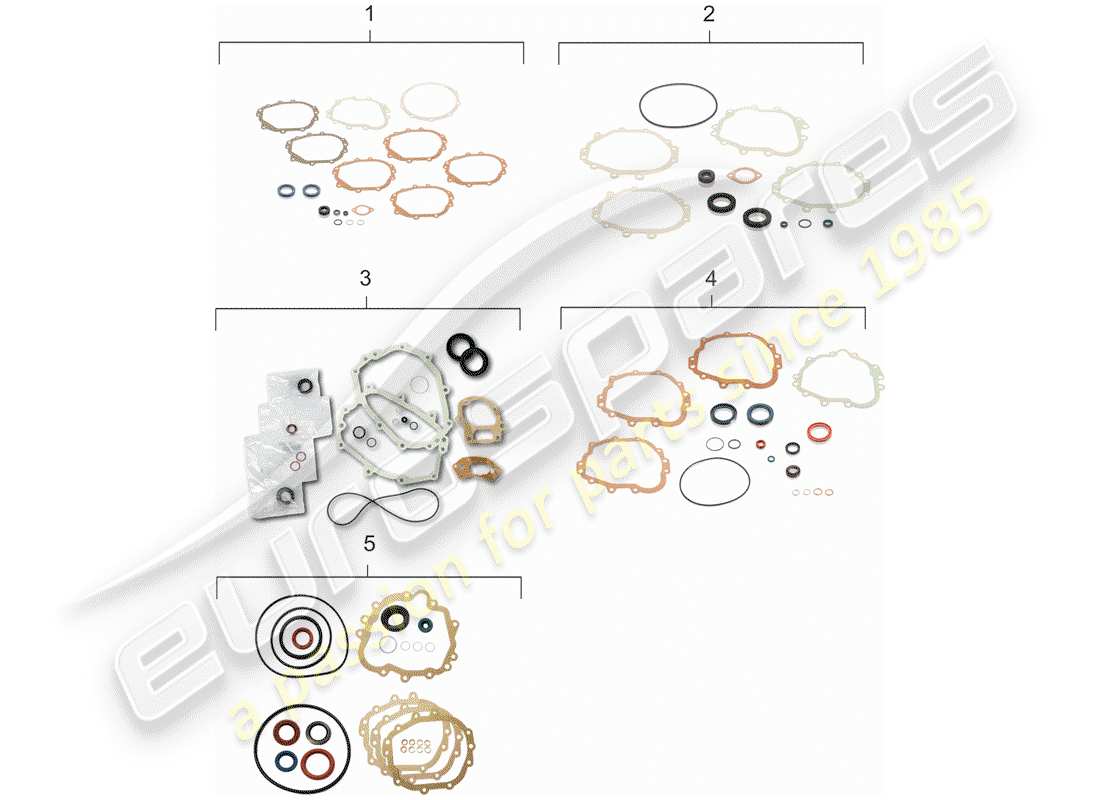porsche 1971 (911) ersatzgetriebe - reparatursätze - dichtungssatz ersatzteildiagramm