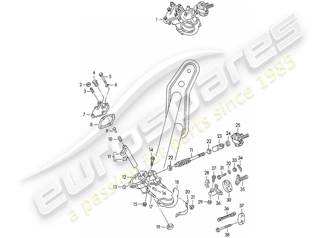porsche 1954 (356/356a) lenkgetriebe - und - lenkkupplung - f >> 101 692 - f >> 61 892 - f >> 83 791 ersatzteildiagramm