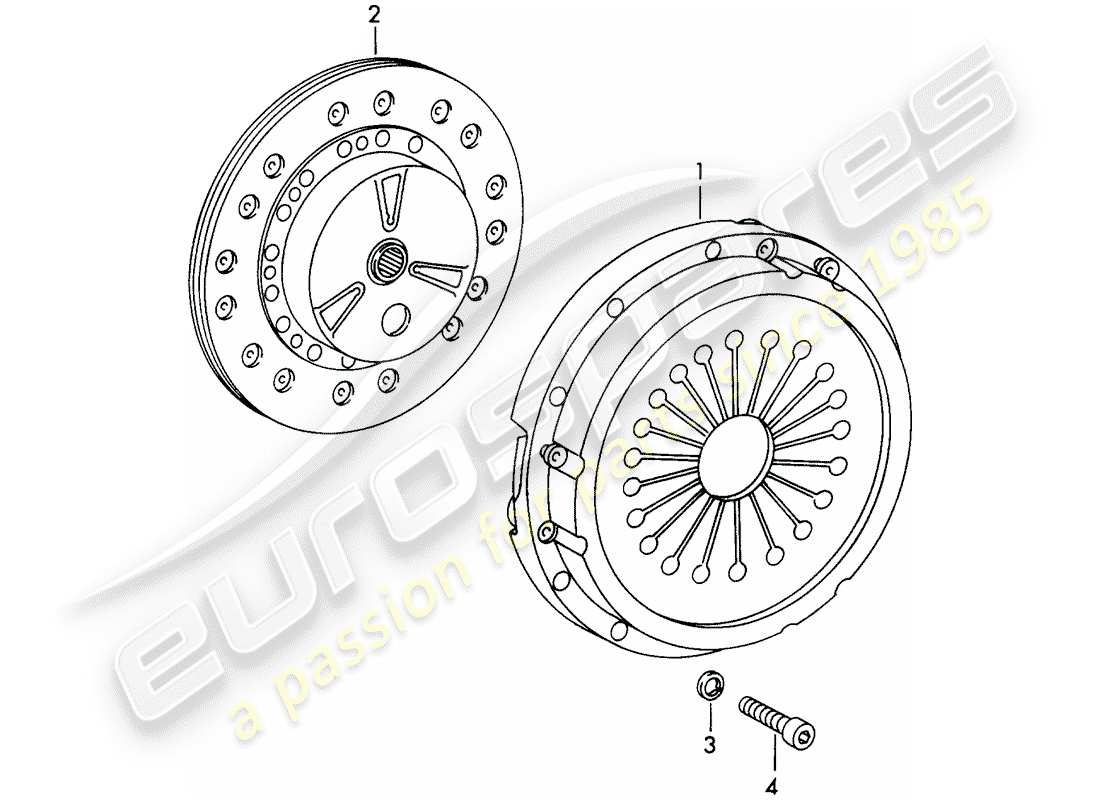porsche 1972 (911) kupplung teilediagramm