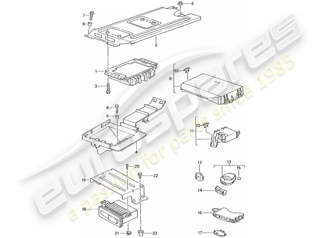 porsche 2004 (996 turbo / gt2) steuergeräte ersatzteildiagramm