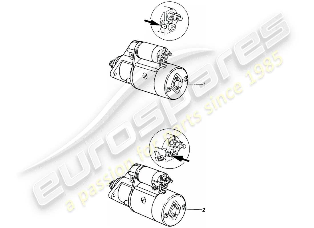 porsche replacement catalogue (1984) starter-ersatzteildiagramm