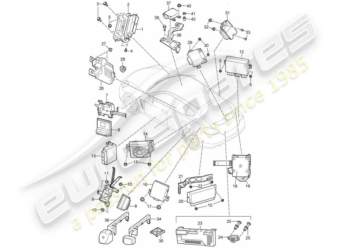 porsche 2014 (panamera 970) steuergeräte ersatzteildiagramm